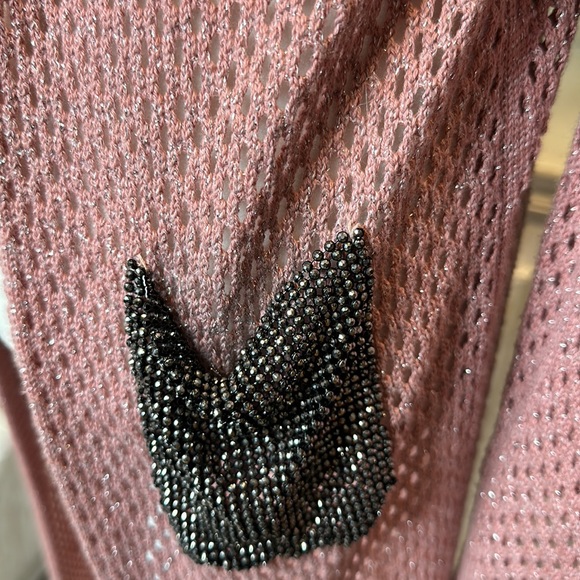 EUC Nefise Sparkle Pink Hooded Duster Sweater, S/M - Picture 4 of 8